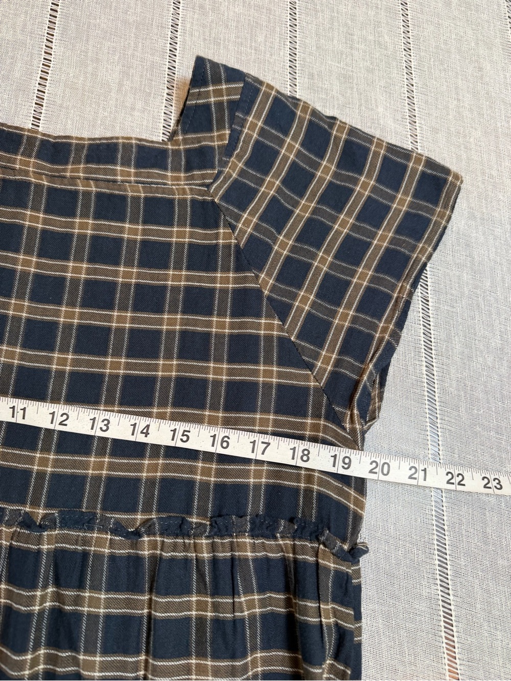 Natural Life Flannel Plaid Tiered Maxi Dress Boho Cottagecore Farmhouse Large - Picture 7 of 12